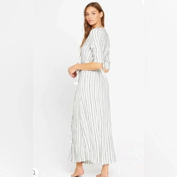 L Space Tybee V Neck Long Sleeve Woven Wrap Maxi Swim Coverup Dress Size small - Picture 2 of 6